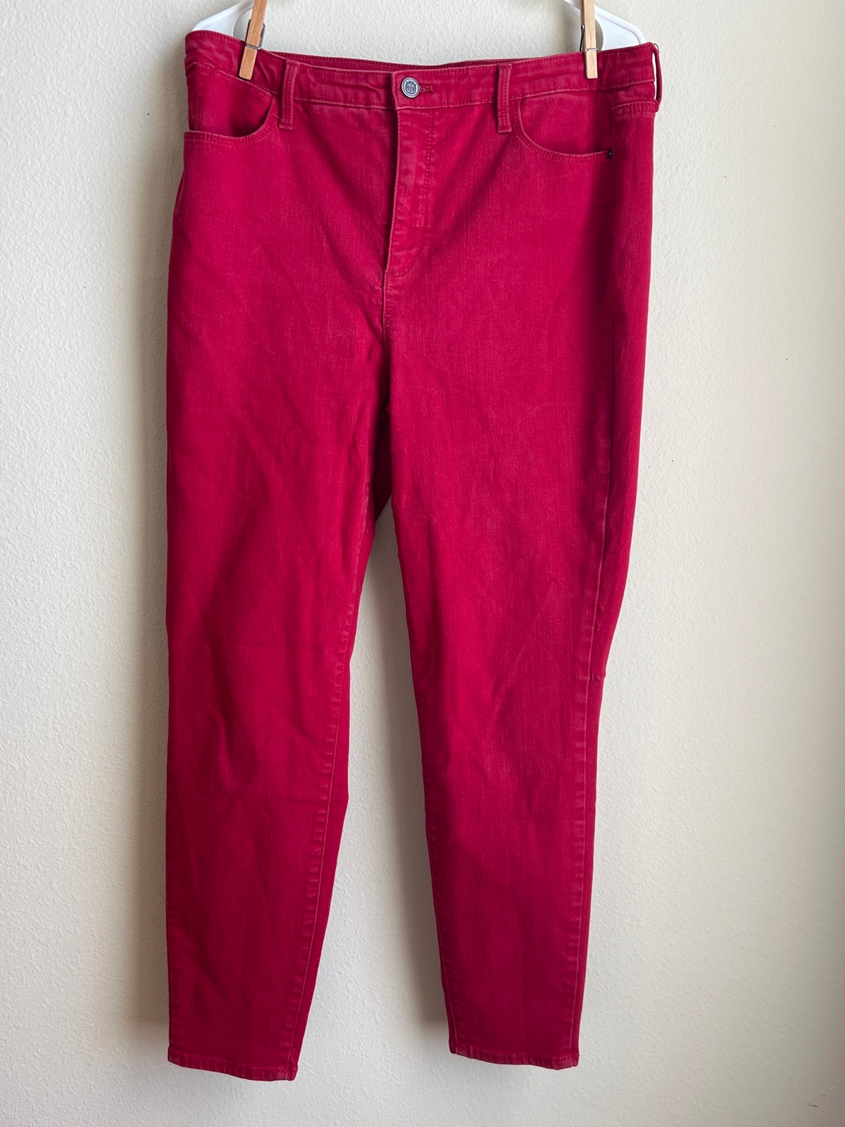 Talbots Size 16 Flawless Five Pocket High Rise Red Ankle Leggings Xl